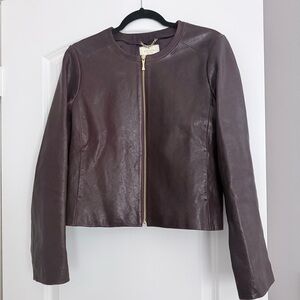 Kate Spade Collarless Leather Jacket